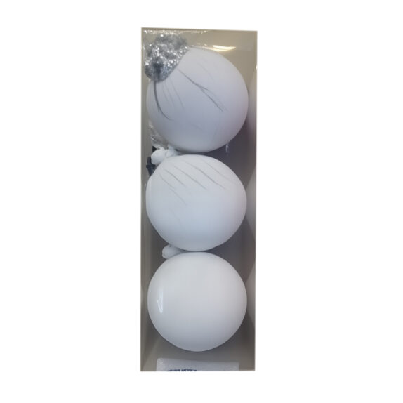 BOULES DE NOEL BLANCHE X 3
