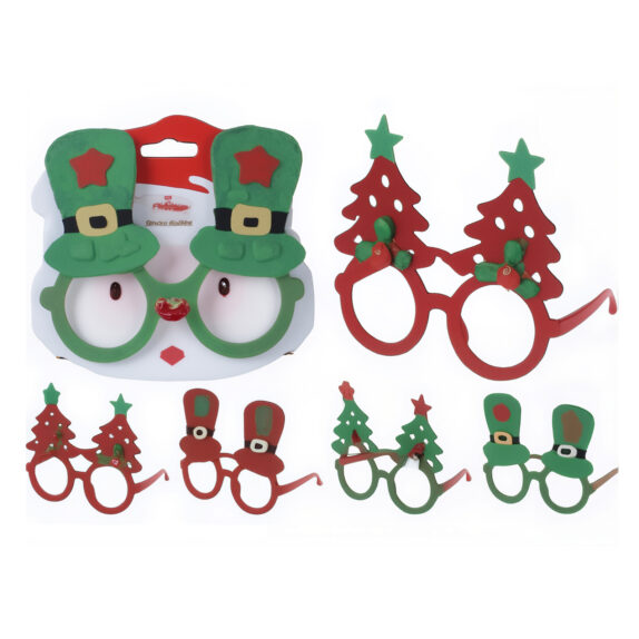 LUNETTES NOEL PP 16X14CM 4ASS