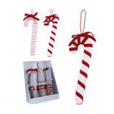 CANNE 15CM ROUGE BLANC 2ASS