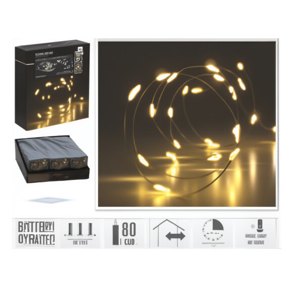 FIL ARGENT 80LED IP44 BL-CH