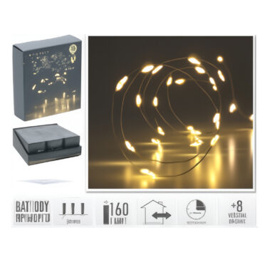 FIL ARGENT 160LED IP44 W CHAUD