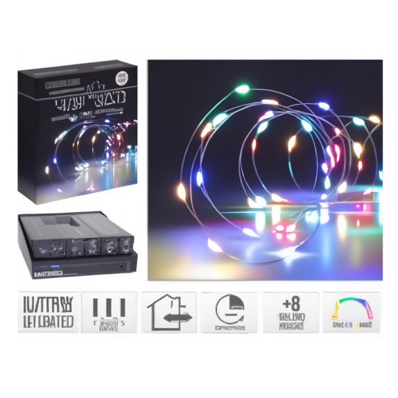 FIL ARGENT 80LED IP44 MULTI C
