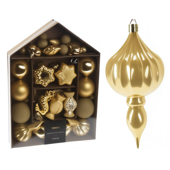 SET BOULES NOËL 32PCS DORE