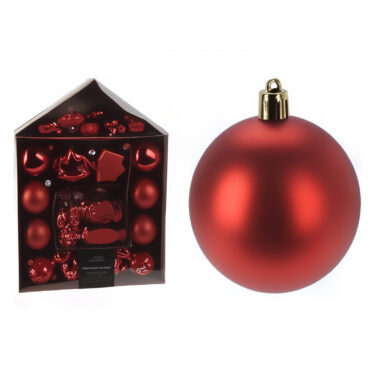 SET BOULES NOËL 32PCS ROUGE