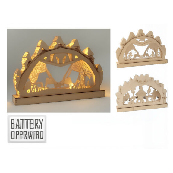 DÉCOR DE NOËL 19CM AVEC LED 2A