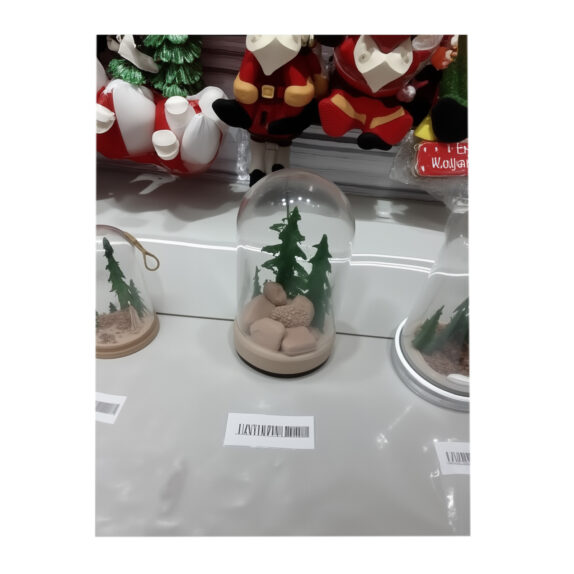 SCENE NOEL SOUS CLOCHE