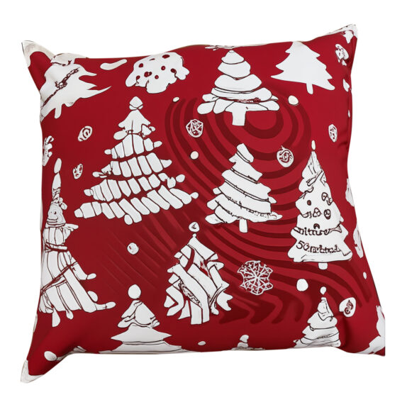 COUSSIN ROUGE + SAPINS