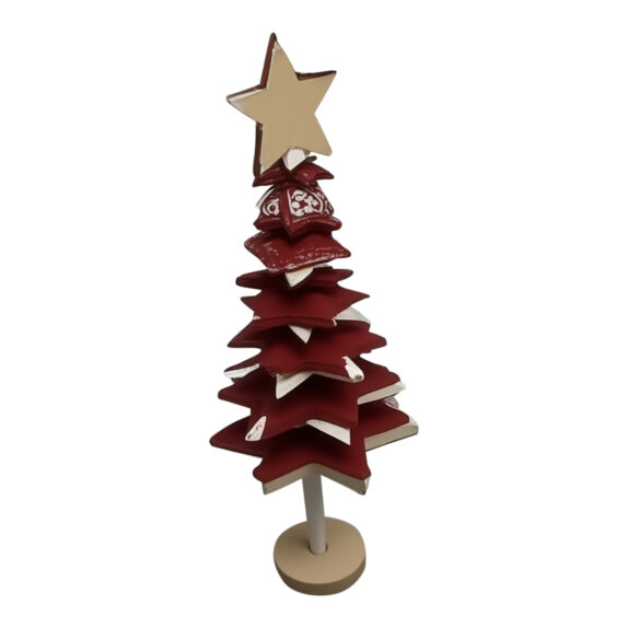 SAPIN BOIS A POSER DECO ROUGE