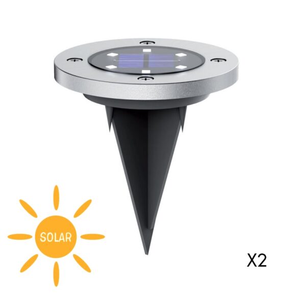 LOT DE 2 SPOTS SOLAIRES MÉTAL