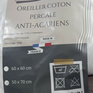 OREILLER  PERCALE 50*70
