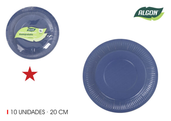 SET10 ASSIETTES CARTON BLEU 20