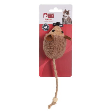 JOUET SOURIS NOIR GRIS  18CM