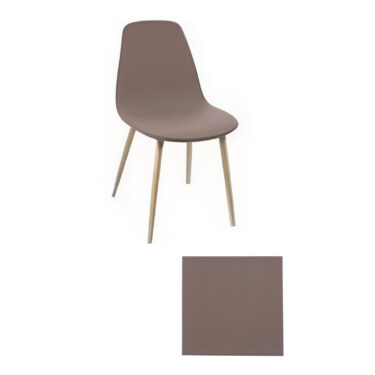 CHAISE TAUPE IMIT HETRE ROKA