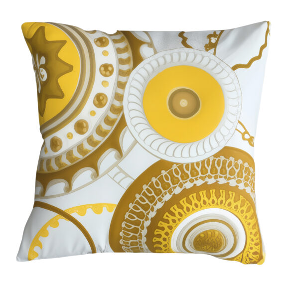 COUSSIN 45X45CM DESIGN JAUNE