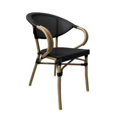 FAUTEUIL CANNÉ NOIR