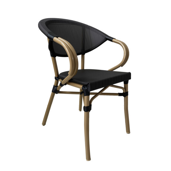 FAUTEUIL CANNÉ NOIR