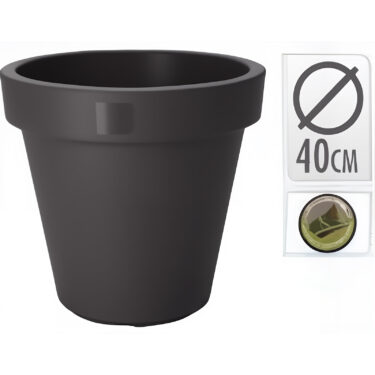 POT FLEURS E&K ROND D40CM ANT