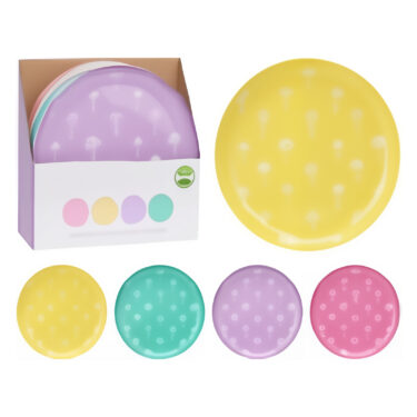 ASSIETTE MELAMINE 21CM - 4 ASS