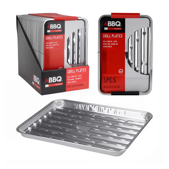 PLATEAU BBQ ALU SET /5 34X23CM